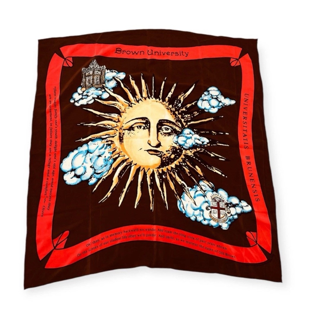 Brown University 100% Silk Square Scarf Diana Von Furstenberg DVF